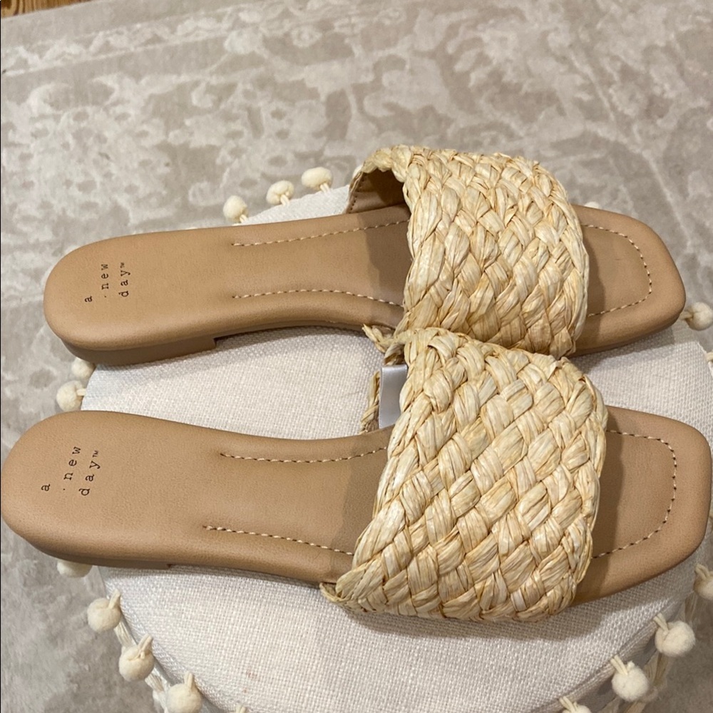 A New Day Beige Woven Sandals
